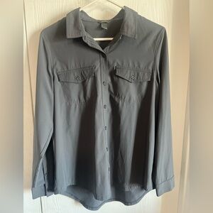 Eddie Bauer Departure 3.0 Classic Fit Long Sleeve Button Down Shirt Grey Size M